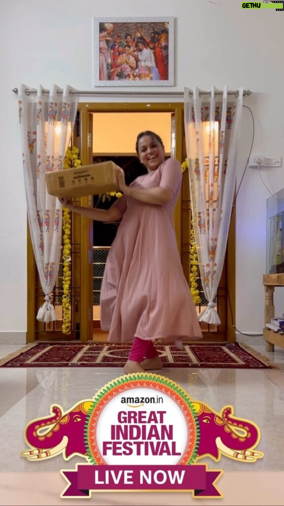 Nakshatra Murthy Instagram - #AD Getting my groove on and accepting the trending #AmazonHookstepChallenge, 😄🎉 And you know why? Because the best video gets to score the magnificent iPhone 15, and there are some fantastic gift prizes waiting for other lucky winners too! So if you want to win big like me this time, then make your own video on this jingle and participate now! Don’t forget to tag me & amazondotin and nominate your friends to pass this challenge on! Use the #AmazonGreatIndianFestival , #OpenBoxesOfHappiness , #amazonhookstepchallenge