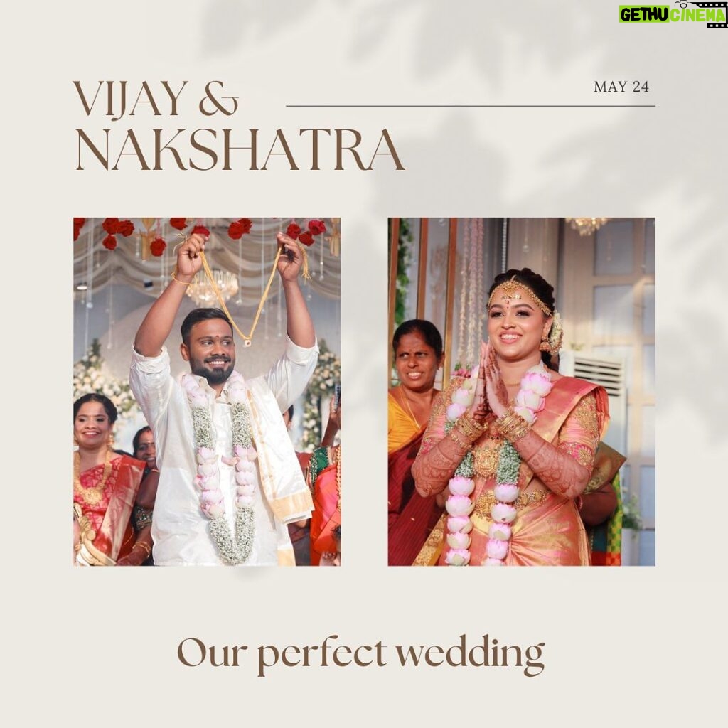 Nakshatra Murthy Instagram - Our perfect wedding 🧿 ! I still can’t believe that we are married and we are a family now ❤️ feels sooooo good to say that out ! …. From the day I married you , my life has got so much more better and meaningful 💫 @vijayviruz 😘