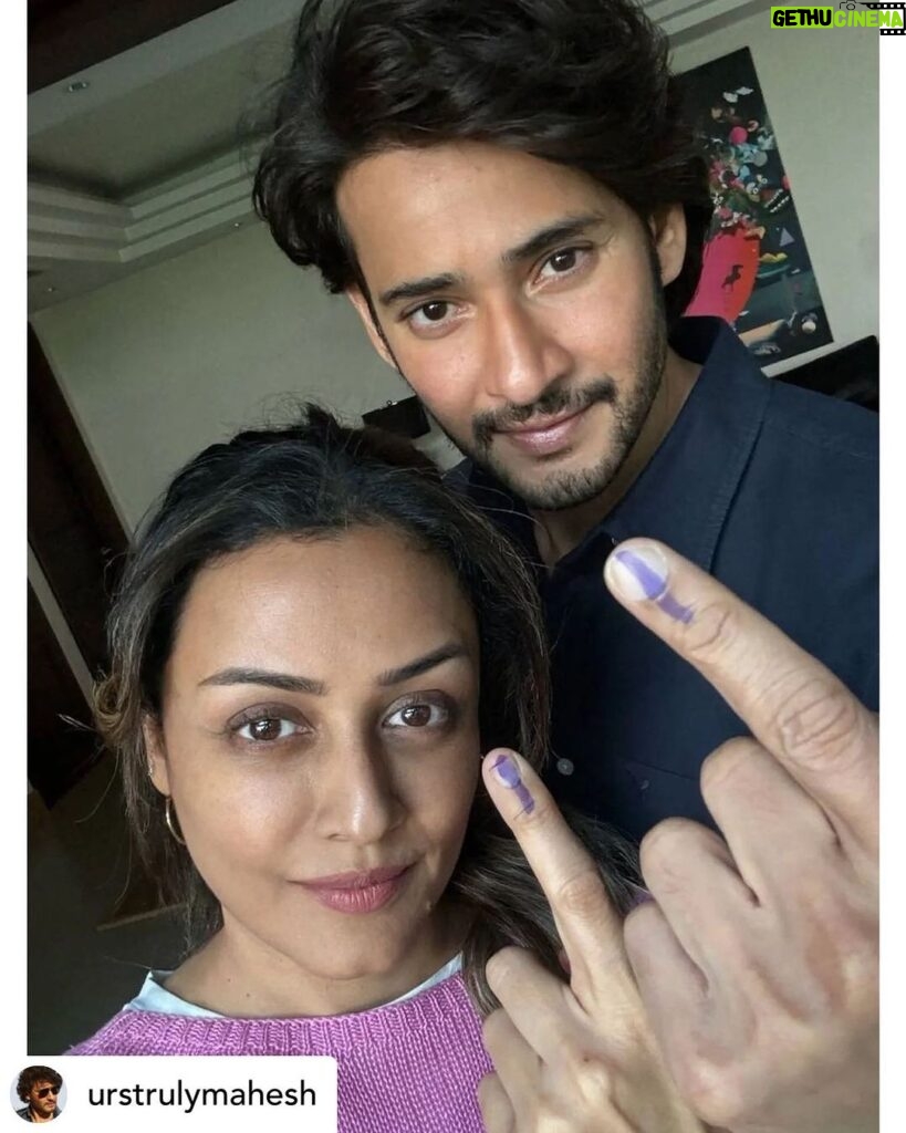 Namrata Shirodkar Instagram - Cast your vote! We just did! #EveryVoteMatters