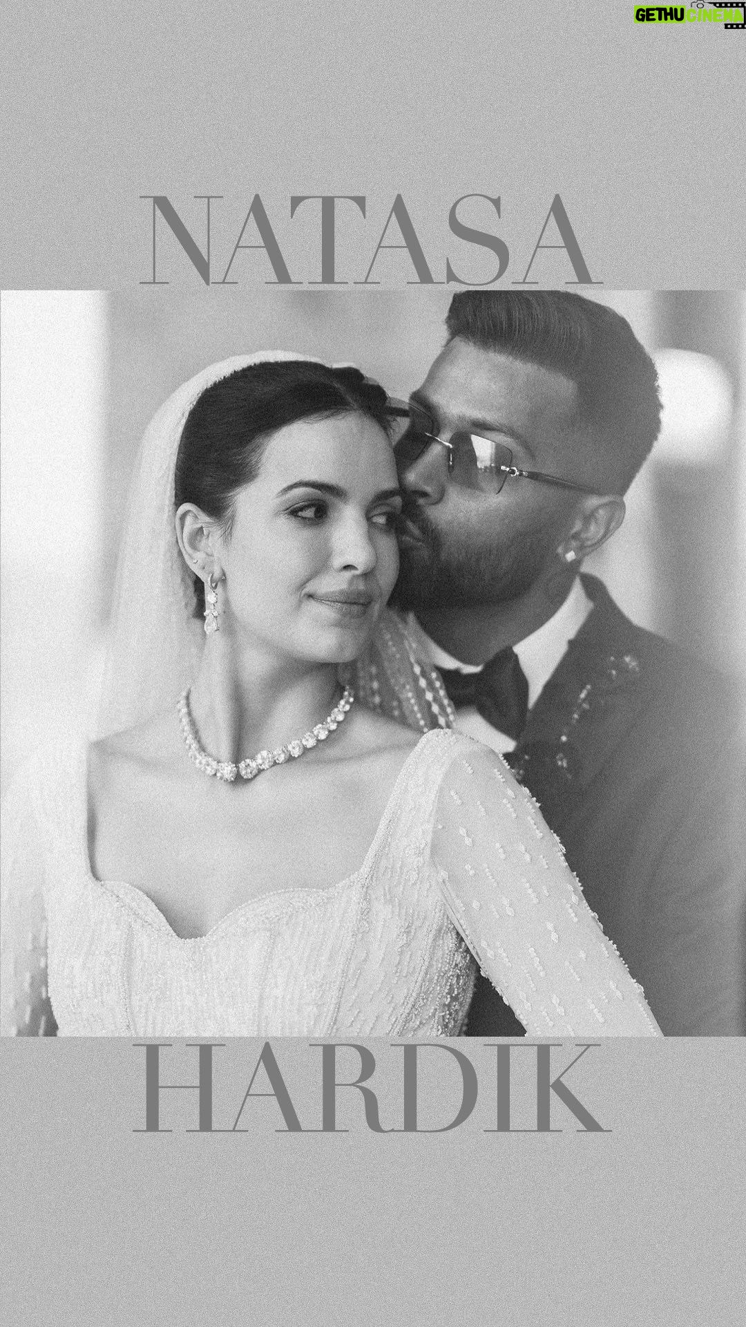 Natasa Stankovic Instagram - • Natasa ~•~ Hardik LOVE IN BLACK AND WHITE Life is full of surprises, and sometimes the best ones come when you least expect them. A chance encounter at a party and two strangers from different parts of the globe and even more different in culture and upbringing bump into each other and strike a bond. At the time no one thought their relationship would last beyond a few weeks but then love isn’t about where you come from or how you were raised. It’s about finding that person who completes you in every way. Unbashedly and unapologetically authentic to their nature of living life to the fullest, Natasa and Hardik survived the many ups and downs of life. Five years and a baby boy later they’re still having a blast as they renewed their vows amid friends and family in a scenic island in Udaipur. When you find the one you’re meant to be with, everything becomes crystal clear. There’s no room for doubt, no shades of grey. Love is black and white when you’re sure. Event planned by @shreem_events Hospitality by @eventswithwip Filmed at @rafflesudaipur Decor by @theweddingsquare_ Choreographed by @rianmistryproductions Styled by @nikitajaisinghani Wearing @abujanisandeepkhosla @shantanunikhil @manishmalhotraworld @pellesantino @farfetch @gretelz.milano Makeup by @bymaniasha Hair by @marcepedrozo Drape Artist @dolly.jain #hardikpandya #natasastankovic #theweddingstory #twsindia #twscouple #sonyalphain #createwithsony Raffles Udaipur