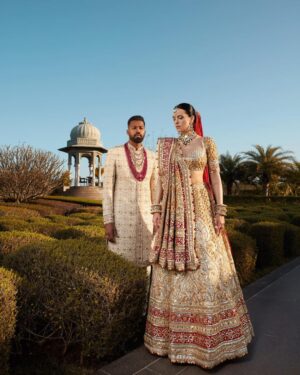 Natasa Stankovic Instagram - Living My Dream! ❤️

Infinite Joy as Hardik and I look forward to a Future of Endless Love.

It was absolutely magical to renew our vows in the presence of our family and friends. 

Thank you Abu Jani and Sandeep Khosla for making us feel like a Fairytale bride and groom.
@abujanisandeepkhosla @abujani1 @sandeepkhosla 

Stylist - @nikitajaisinghani 
Jewellery- @manubhaijewels 
Hair - @marcepedrozo 
Make up - @bymaniasha 
Drapper - @dolly.jain 
Photo -  @rahuljhangiani
