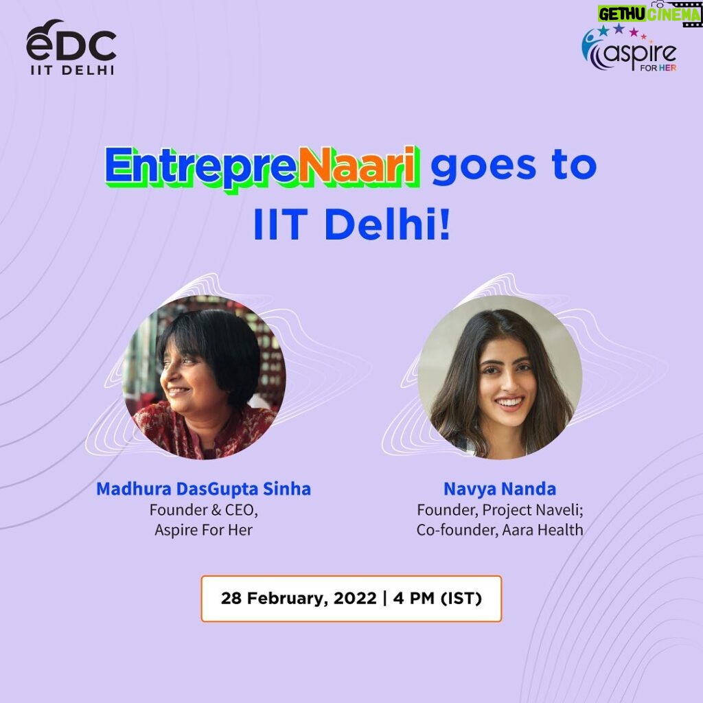 Navya Naveli Nanda Instagram - We are headed to @iitdelhi’s Business and Entrepreneurship Conclave – BECON 2022. The theme this year is ‘Envisioning the Unthinkable’ and here at #EntrepreNaari, we have quite a bit of experience with that! @madhuradasguptasinha and @navyananda will address young minds at the event and talk about what it took to build such a vast community for women entrepreneurs in India. Join them on 28 February, 2022 at 4 PM (link in bio). @edc_iitd @projectnaveli @aarahealth #businessideas #edciitdelhi #iitdelhi #becon #entrepreneur #EntrepreNaaris #entrepreneurspirit #startups #entrepreneursofinstagram #startupstory #mentorship #entrepreneurslife #AFH #AspireForHer