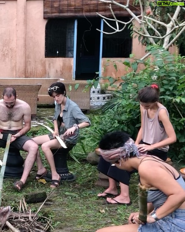 Nidhi Bhanushali Instagram - August Dump #causeisuckatpostingregularly 1. Trying to get under some shade on the side of the road on a sunny day in Bali. 2. Working with bamboo to make a small lounger for Shankari’s birthday. 3. At midnight. Shankari’s 71st birthday yayyyy! Homemade yum yumm cake yayyyy! 4. Our super talented Italian boys and Danny jamming in the yard. 5. Cold and breezy sunrise in the rice fields. 6. Just a ‘I am trying to get used to my hair ‘ selfie. 7. @ryora.lights got a make shift haircut by our new friends and it surprisingly turned out to be very good. 8. Kitchen floor mosaic in the making. 9. Crochet bucket hat. Yeah. I. Am. Obsessed. 10. Last supper in Bali.