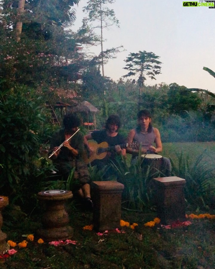 Nidhi Bhanushali Instagram - August Dump #causeisuckatpostingregularly 1. Trying to get under some shade on the side of the road on a sunny day in Bali. 2. Working with bamboo to make a small lounger for Shankari’s birthday. 3. At midnight. Shankari’s 71st birthday yayyyy! Homemade yum yumm cake yayyyy! 4. Our super talented Italian boys and Danny jamming in the yard. 5. Cold and breezy sunrise in the rice fields. 6. Just a ‘I am trying to get used to my hair ‘ selfie. 7. @ryora.lights got a make shift haircut by our new friends and it surprisingly turned out to be very good. 8. Kitchen floor mosaic in the making. 9. Crochet bucket hat. Yeah. I. Am. Obsessed. 10. Last supper in Bali.