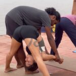 Nidhi Bhanushali Instagram - Om Ashtanga Yog Shala In Rishikesh🙏🥰 #om #yog #nidhibhanushali #yogandmtb #saurabhsingh