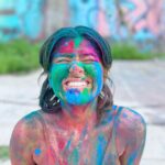 Nidhi Bhanushali Instagram - So grateful for this day to have repeatedly, with out fail, every year filled my life with joy and colours (literally). Happy Holi 🌈 Taking this opportunity to share this cute video @surfingindia & @shreyas__pawar made from last year’s holi. P.s. - Incredibly missing my family and friends back at home. This occasion will always be slightly incomplete without them by my side.
