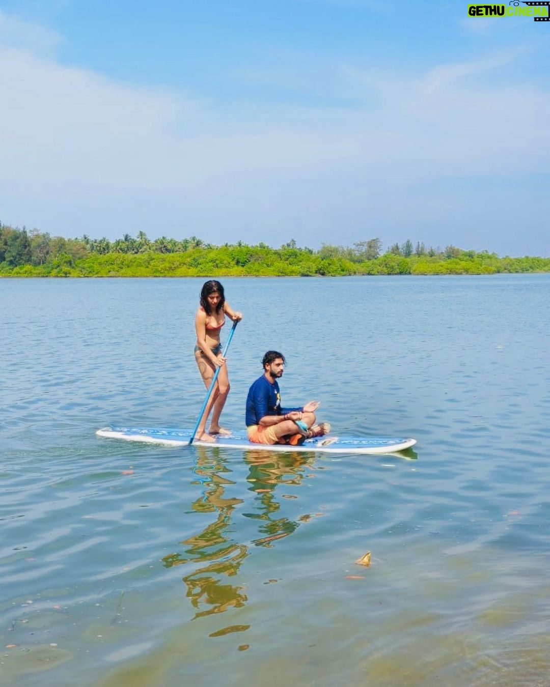 Nidhi Bhanushali Instagram - When the paddleboard said 'three's a crowd,' we took it as a dare! Let's just say, two's a breeze, three's a splash! Mulki