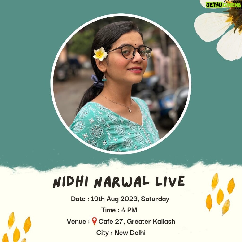 Nidhi Narwal Instagram - I’m so sooo happy to be doing a show on my birthday this year as well! For me, it’s become a tradition now 🌸 Because what else would be better than to celebrate my day with poems and stories? Aap sabhi se kehna hai, agar Delhi mein ho aur aa sakte ho toh aajao doston ♥ kuch sacchi kahaaniyan aur kavitaayein sunenge, baatein karenge :) Tickets BookMyShow par available hain lekin kaafi limited hain. The link is in my bio, aap le sakte hain. Timing : 4 PM Onwards Venue : 📍@cafe27gk City : New Delhi New Dehli, India