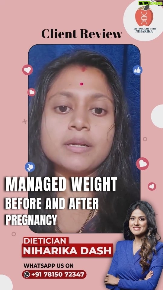 Niharika Dash Instagram - With our personalized homemade diet plan, she has been able to effectively manage her weight before and after her pregnancy ❤️ If you want a customized Homemade Diet plan, WhatsApp us at +917815072347. Also, Connect Us On: 👉Facebook: https://www.facebook.com/DietdelightwithNiharika 👉Instagram: https://www.instagram.com/dietdelightwithniharika/ 👉Youtube: https://www.youtube.com/@dietdelightwithniharika4069 👉Twitter: https://twitter.com/NiharikaDash14 👉LinkedIn: https://www.linkedin.com/in/niharika-dash-326435212/... 👉Websites: https://www.dietdelightwithniharika.in/ #weightloss #weightlossdiet #happyclients #clientsreview #cutomerreview #HealthIssues #Hypothyroidism #Obesity #Infertility #ConceiveNaturally #patienttestimonial #ThyroidControl #CustomizedDietPlan #CustomizedHomemadeDietplan #HomemadeDiet #Exercise #pcod #pcos #nutrition #HealthyEating #healthylifestyle #BalancedDiet #HealthyLifestyle #NutritionTips #dietdelightwithniharika ODISHA