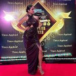 Nisha Guragain Instagram - Winning an award is always a proud moment 🫶🏻 #nishaguragainfam #awardwinning Outfit- @the_adhya_designer @timesapplaud @iamsaurabhbavaliya @ezilonmediapr
