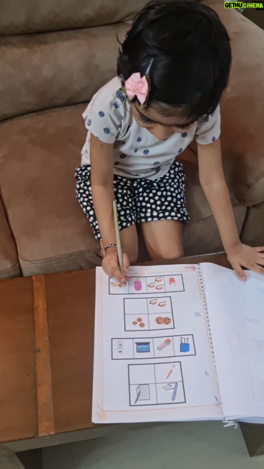 Nisha Krishnan Instagram - @vidhyashree_ravi 's right brain worksheets 😁 I strongly recommend rightbrain training with her! When it comes to kids, developing and strengthening the right brain through engaging activities at an early age is very important. It not only helps to improve fast learning but it builds photographic memory in children as well. #rightbraineducation #toddlerlife #toddleractivities #parenting