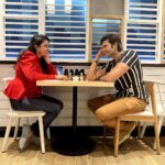 Nisha Krishnan Instagram - Feels like our very first date....all over again 👩‍❤️‍💋‍👨❤️ #kannumkannumkollaiyadithaal #couple #date #husbandandwife #couplegoals #marriagegoals #firstdate #ganeshvenkatram #nishaganesh