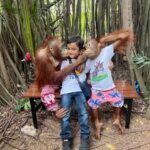 Nishita Goswami Instagram - My brave aloo I feel proud to see his love for animals. My little Rivaan Vinode Chakravarty