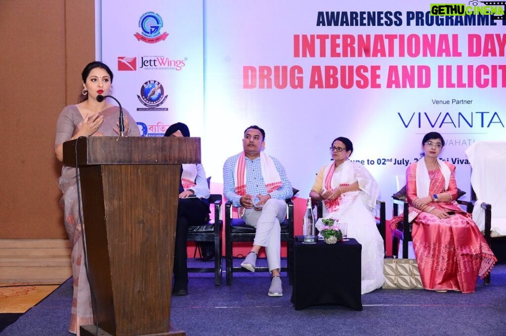 Nishita Goswami Instagram - An awareness prog to observe International Day against Drugs and Illicit Trafficking in the presence of Honourable Governor of Assam Sri Gulab Chand Kataria ji and all other dignitaries. Thanks to Byatikram Masdo for doing such a great work. Special Thanks to Dr Saumen Bharatiya. 🙏🙏