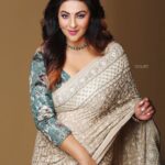 Nishita Goswami Instagram - "It's okay to wake up and look however you look. You are beautiful regardless." ― Ella Mai Some pictures again Makeup and hair by my beautiful friend @jonaliboruahmakeupartist Unique off white saree by my dear @nandini_borkakati Photos clicked by famous @kamaldeyphotography #photo #shoot #makeupartist #studio #guwahati