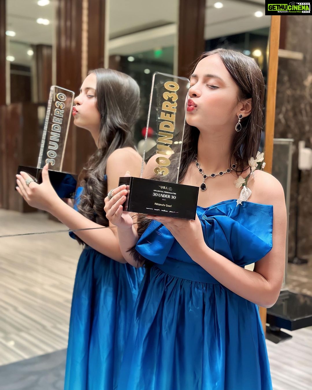 Nitanshi Goel Instagram - Won The Most Influential Personalities 30 under 30 Award💕⭐️ Thankyou The UBJ , it’s an absolute honour to be a part of this list. Every win, every accolade, and every moment of my dream that I live is dedicated to my Nitanshians and my family💕 (Video coming up on my YouTube soon👍🏻) #30under30 #MostInfluentialPersonalities #award #bollywoodawards #thankful #blessed #nitanshigoel #nitanshi #nitz #nitanshians #meresapne Noida