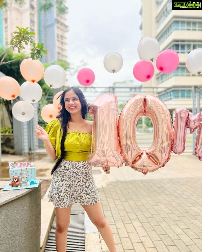 Nitanshi Goel Instagram - 10 Million Insta Fam🥺♥️🎉 Thanks for making this happen my Nitanshians🫶🏻 Each one of you have played such an important role in this journey of mine! You all taught me to have a belief in myself and my abilities🙏🏻 A BIG VIRTUAL HUG to each one of you!🫶🏻 Aapki Nitz♥️ . Wearing @beperkt_official Quick Balloon Decor @all_grand_events Cake @tf.cakes . #10million #10mhearts #10m #Nitanshians #blessed #nitanshigoel Aapke Dil mein