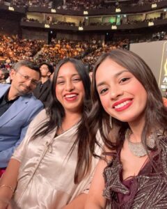 Nitanshi Goel Instagram - My First IIFA 🫶🏻✨
From watching it on TV with my family to experiencing it live, my first IIFA Awards was a magical experience ! And guess this time, I was the youngest Indian celebrity invited at IIFA♥️ The glitz, glamour, green carpet walk, mesmerizing performances, and my Nitanshians have inspired me to add some new things to my bucket list- it's time to chase more dreams!✨✨

Look @the_adhya_designer ✨

#iifa2023 #iifa #iifarocks #Grateful #nitanshigoel #bollywood #iifaawards #IIFAONYAS  #nitanshians #laapataaladies #abudhabilove @iifa @etihadarena.ae @yasisland