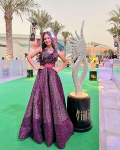 Nitanshi Goel Instagram - My First IIFA 🫶🏻✨
From watching it on TV with my family to experiencing it live, my first IIFA Awards was a magical experience ! And guess this time, I was the youngest Indian celebrity invited at IIFA♥️ The glitz, glamour, green carpet walk, mesmerizing performances, and my Nitanshians have inspired me to add some new things to my bucket list- it's time to chase more dreams!✨✨

Look @the_adhya_designer ✨

#iifa2023 #iifa #iifarocks #Grateful #nitanshigoel #bollywood #iifaawards #IIFAONYAS  #nitanshians #laapataaladies #abudhabilove @iifa @etihadarena.ae @yasisland