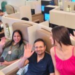 Nitanshi Goel Instagram - "Celebrating my parents' first-ever business class flight with a grateful heart!♥️✨ Last time, I felt a bit sad to see my parents in the economy class while I was in luxury! But that only fueled my desire to work harder and make their dreams come true. They have always worked hard to fulfill mine, and now it's my turn to do the same for them! Here's to many more comfortable journeys together ✈️ Love you @nitingoeljii daddy😘 @rashigoelofficial mumma😘 Also Spot one of my fav actor in 5th pic♥️ #IIFAONYAS #iifa2023 #iifa #iifrocks #FamilyLove #BusinessClassDreams #nitingoel #rashigoel #nitanshigoel Etihad Airways Business Class