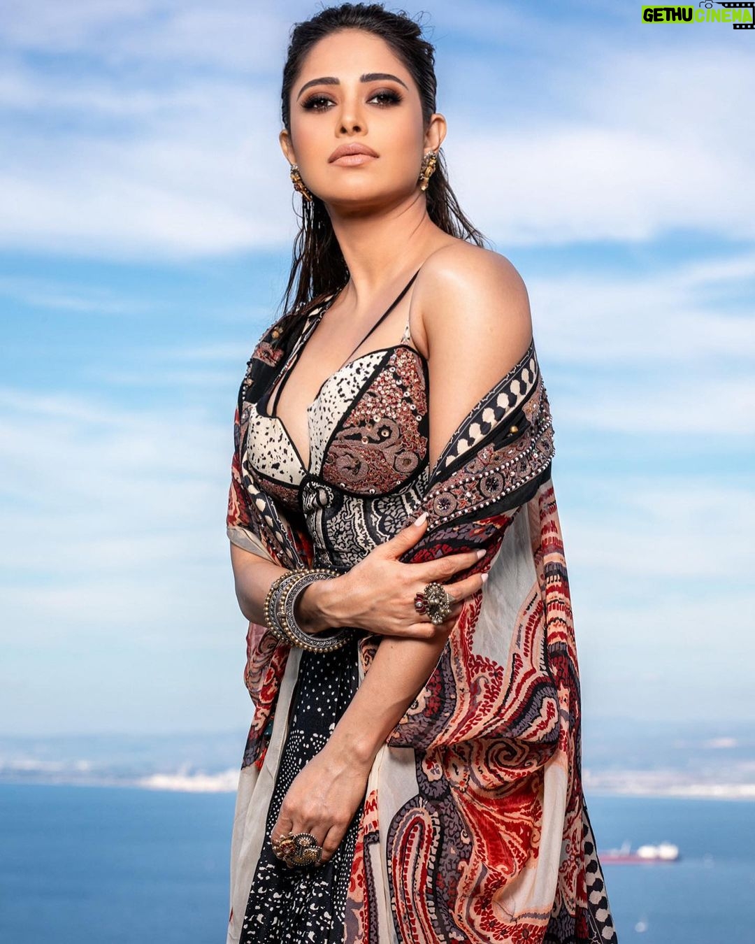 Nushrratt Bharuccha Instagram - Sky is the Limit.. just got to keep looking up! Outfit : @aseemkapoor_official Jewels : @minerali_store @goldenwindow @ishhaara Shoes : @casadeiofficial Styled by : @samidha.wangnoo Style team : @gaurii77 @mayzaideh_khalid Glam team : @yaronmess đ¸ : @ronenfadida