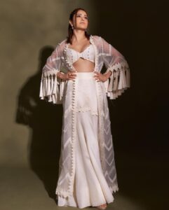 Nushrratt Bharuccha Instagram - 🕊️ Outfit @theohailakhanofficial Jewelry @bblingg_meghana Makeup @vardannayak Hair @ashwini_hairstylist Stylist @nidhijeswani Photographer @visualaffairs_va