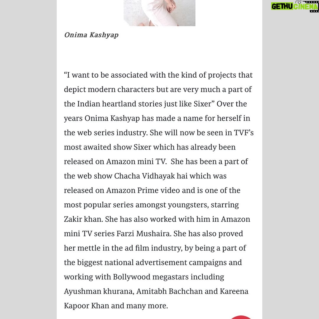 Onima Kashyap Instagram - Sharing my heartfelt experienceđ @middayindia @theviralfever @amazonminitv @chaitanya_k9