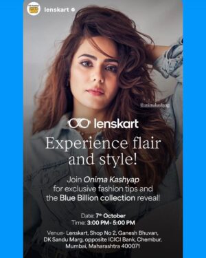 Onima Kashyap Instagram - @lenskart 
Hi Guys, I have an amazing news for you all of you, since so many of you asked me to arrange a meet & greet so I’m coming to the Lenskart store in Chembur, Maharashtra at 3:30pm tomorrow & i would like to invite you for the same, I’m so excited to meet you all in person. We have a fun day planned specially for you all. See you tomorrow. 

Meet & Greet at Lenskart store, Chembur Maharashtra 
Date: 7th Oct,2023
Time: 3:30-5pm