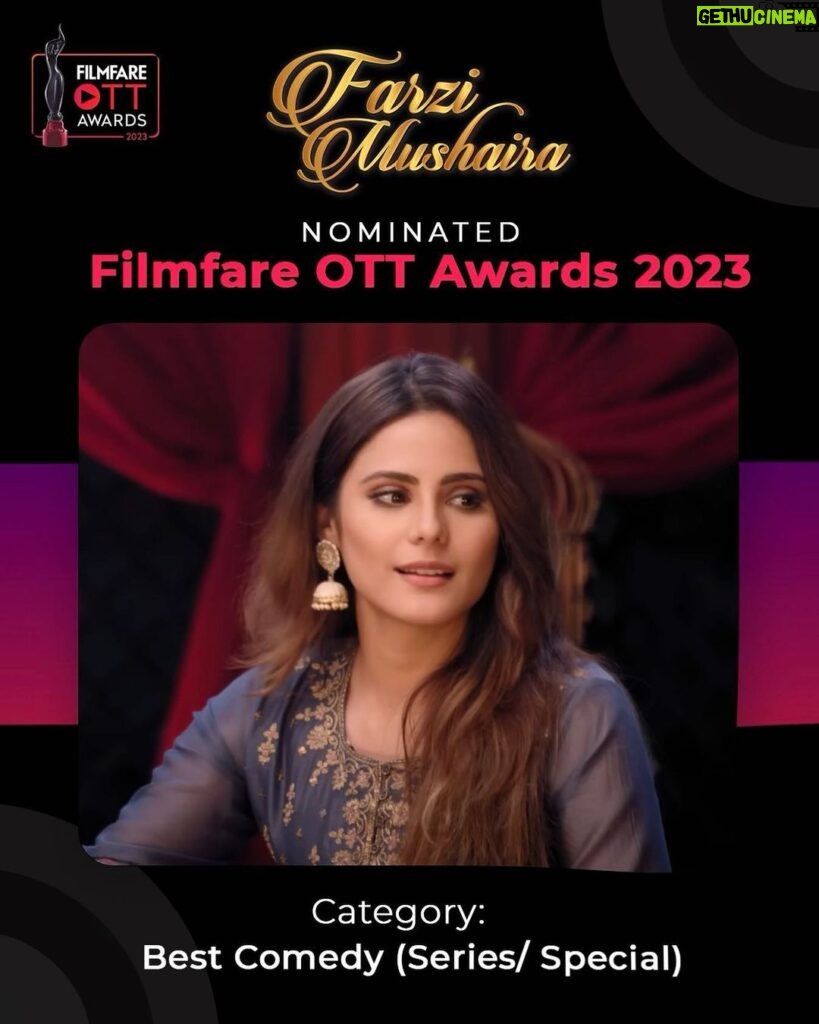 Onima Kashyap Instagram - Hey guys ! I am so excited to share this news with you all that our show FARZI MUSHAIRA has been nominated for Filmfare OTT awards 2023. @zakirkhan_208 @filmfare Pls show your love ❤ and support and submit your votes at the link in the bio.. 🌺🌺 #farzimushaira #zakirkhan #ott #live #shaiyari