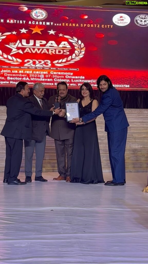 Pakhi Hegde Instagram - It’s privilege to receive award 🥰🙌 on the prestigious platform UPAA 30th It’s privilege to receive award 🥰🙌 on the prestigious platform UPAA Uttar Pradesh artist award 2023Uttar Pradesh artist award 2023 In the presence of deputy cm UP SIR and from the hands of Avnish awasthi jee and chairperson nitin mishra jee! Thanku Wamiq khan jee for giving me this opportunity and Thanku @pramod_gupta_bollywood always for being part of my family🙌😇 It was wonderful meeting you @alifazal9 _pro jee 😇 My darling akki @singhakshara 🥰@monalisa❤️ It felt so warm today to be part of @upaa_awards 🙌❤️