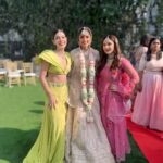 Palak Purswani Instagram - it’s the dress for me 💛 Cheers to the most joyful of couples! Hugs & kisses you two love birds ✨🫶🏼 @tanujvirwani @tanyajacob1 Outfit @kalkifashion Stylist @anamikajain__ Jewellery @mozaati