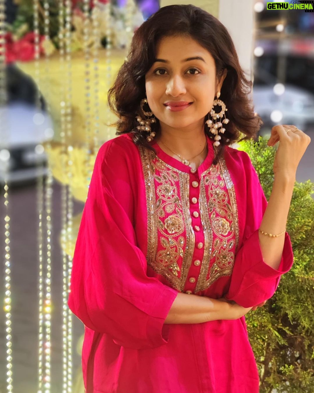 Paridhi Sharma Instagram - Festive mode on 🌸 #festivaldress #pink #Indian #dress #vibrant #spunky #feminine Styledby - @stylebyriyajn Outfit - @pairaahanofficial
