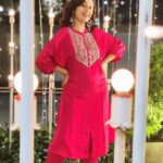 Paridhi Sharma Instagram - Festive mode on 🌸 #festivaldress #pink #Indian #dress #vibrant #spunky #feminine Styledby - @stylebyriyajn Outfit - @pairaahanofficial
