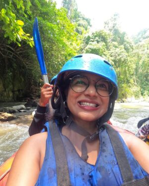 Parvathy Saran Instagram - best wild diwali ever 🧿 Bali Rafting in Ayung River 🍃 finally celebrated this day with no crackers but with full of nature…far far away from my homeland !!! Feels so good & alive.

Thank You @gtholidays.in for an unforgettable Trip to the Beautiful Bali ❤️