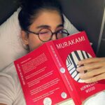 Pooja Hegde Instagram - Murakami, you make me cry.. you brilliant, twisted, beautiful, soul provoking GENIUS 🥺❤️ #transitreading ✈️ #inflightentertainment #loveiseverything 🫶🏼