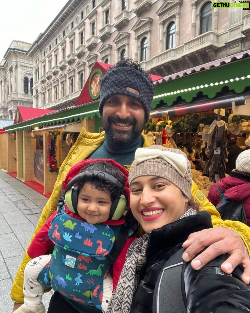 Pooja Ramachandran Instagram - I dreamt of going to Italy for so long now.. it’s been a country I wanted to explore and although I’ve been to Europe twice before and seen so many countries here I saved Italy for a special time and the time just came! I’m living my dream with my husband and my baby! When they say everything and everyone happens for a reason. You got to just trust the timing! ♥ #dreamvacation #christmasholidays #bringingin2024 #loveinitaly #kiaankokken #grateful #heartisfull Milan, Italy