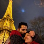 Pooja Ramachandran Instagram - Celebrating Kiaan’s first Christmas and making it a special one! #makingmemories #kiaankokken #firstchristmas #christmasinparis Eiffel Tower, Paris, France
