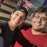Pooja Ramachandran Instagram - One with our director @milind_rau We both were in production 😜.. I was 3.5 months pregnant in the first picture 😊 Definitely one of the best directors I’ve worked with. He had a wonderful set of AD’s and their team together pulled off such a cool show! It was super challenging, super tiring, stressful so many times but the team always put on a smile and got the work done. A lot of hard work and behind the scenes work has gone into making the dynamic series ‘The Village’ @amazonprime #thevillage #webseries #indianwebseries #horrorseries #gore #guts #horror