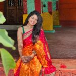 Pooja Sawant Instagram - Seeking blessings 🙏♥️♾️ #कोकण Saree from @paithani___house 🌸 Sindhudurg