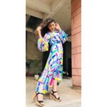 Poonam Rajput Instagram - I prefer living in colours! 🥰 @meeamifashion 🤩 #rainbow #colorful #longdress #hair #makeup #shoots #clothing #mystyle #ootdfashion