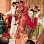 Poornima Bhagyaraj Instagram - At the wedding of @karthika_nair9 and Rohit @radhanair_r happy and glowing . An occasion to meet our gang of friends.. the couple looked so beautiful ❤️❤️❤️
