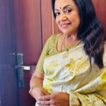 Poornima Bhagyaraj Instagram - A simple saree can be enhanced for a festive occasion by this beautifully yet simple embroidered blouse 💚 From my team @poornimas_store