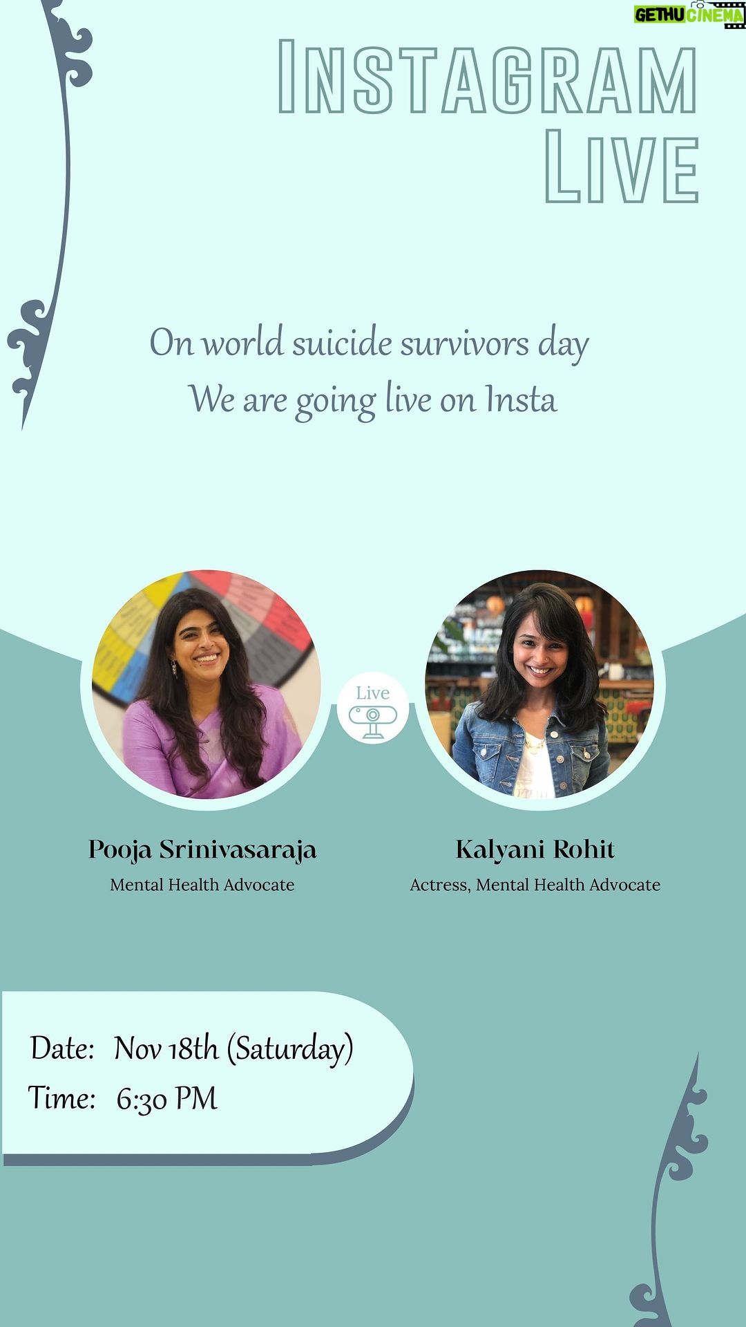 Poornitha Instagram - Trigger warning - Mentions of Suicide On this World Suicide Survivors day, grateful for the strength and vulnerability shared during our live session dedicated to those touched by suicide loss. Let’s continue supporting each other as we navigate the complex emotions of grief, survivors guilt and healing✨ Thank you so much @kalyanirohit for everything you do to spread awareness and sharing your journey with us🫂 #thelovehopecompany #thelovehopejourney #worldsuicidesurvivorday #suicideprevention #mentalhealthawareness #mentalhealthmatters #suicidesurvivor The Love Hope Company