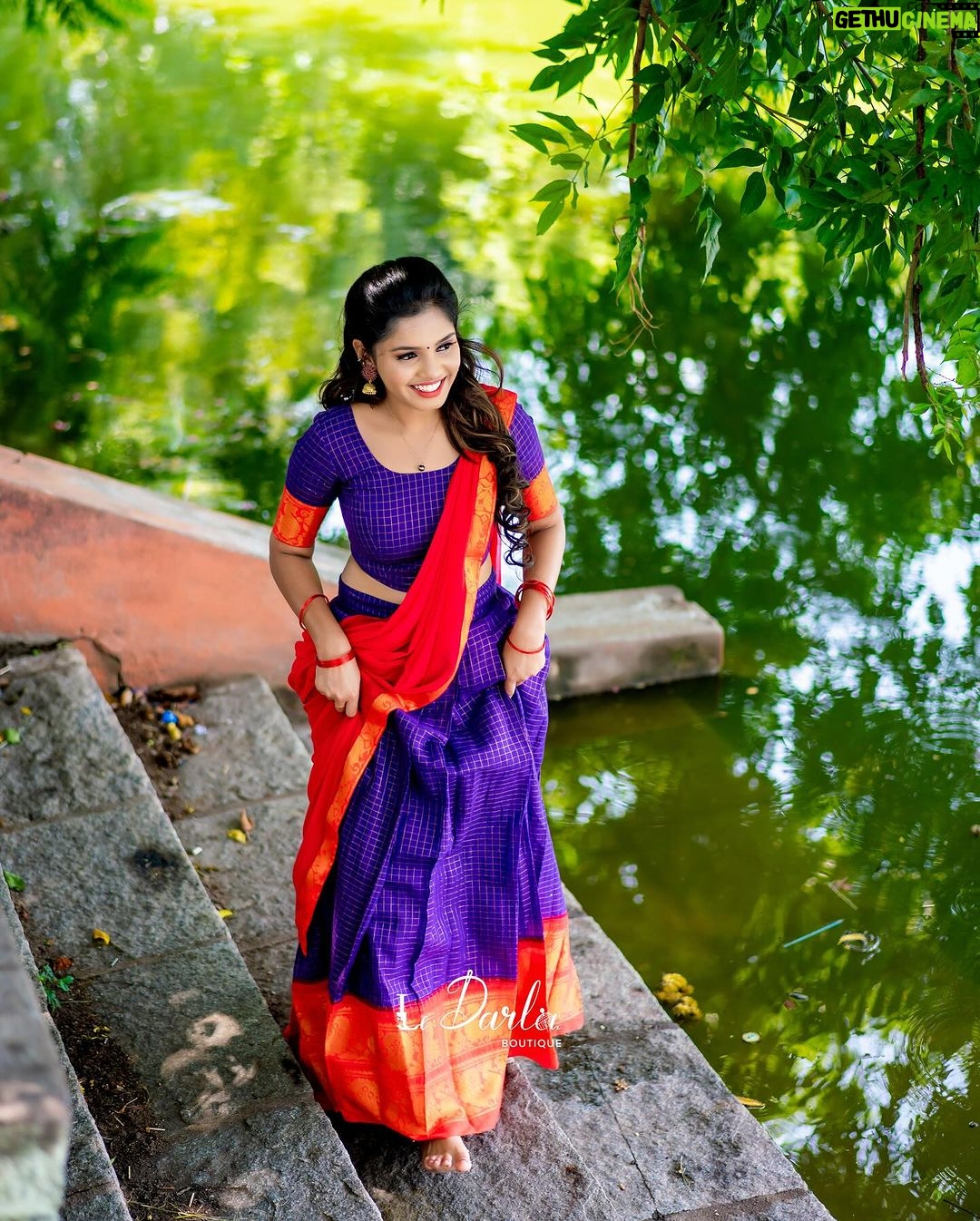 Pranika Dhakshu Instagram - Enhance your beauty with a Halfsaree 🫶🏻 . . Halfsaree : @ledarla_design_studio MUA : @jeevitha_makeovers Photography: @daviddanield11 & @d11photography . . #pranikadhakshu #photoshoot #traditional #love #trend Chennai, India