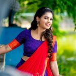 Pranika Dhakshu Instagram - Be original go traditional 😉….. . . . Outfit : @ledarla_design_studio MUA : @jeevitha_makeovers Photography: @daviddanield11 & @d11photography . . #pranikadhakshu #zaru #traditional #trendy #love #instafeed #old Chennai, India