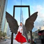 Pranjal Dahiya Instagram - Feel proud of your roots. I can feel myself in this traditional attire 🤍 . . . #pranjaldahiya #gulabiqueen Burj Khalifa, Dubai