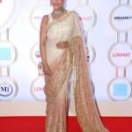 Preeti Jhangiani Instagram - Sari style @bhumikagrover Jewellery @mahesh_notandass