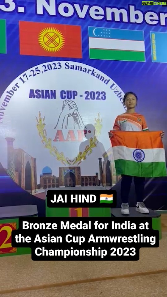 Preeti Jhangiani Instagram - Jai Hind 🇮🇳🇮🇳🇮🇳🇮🇳 🇮🇳 India's @airikmen_fit_27 wins a Bronze medal at the Asian Cup 2023 in the 50kg youth category taking place in Samarkand, Uzbekistan. . . . . . . . . . . . . #Armwrestling #Armwrestler #India #TeamIndia #JaiHind #almaty #waf #WorldArmwrestlingFederation #uzbekistan #uzbek #samarkand