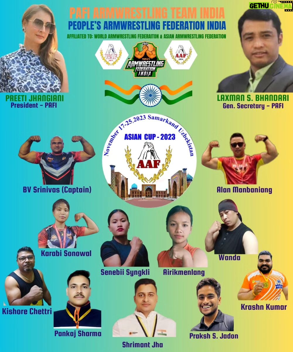 Preeti Jhangiani Instagram - #PAFI #Armwrestling #Team #India #Asian #Armwrestling #Cup 2023 17-25 Nov 2023 #Samarkand #Uzbekistan @asian_armwrestling_federation @wafarmwrestling @aha_armsport @asadovavazbek @jadonpraksh @srinivasgowda_armwrestler @Kishore Chettri @karabi_baghri @krishanhealthclub @uttarpradesharmwrestling @junestarkharbuli @nayan_riju @thearmwrestlergirl @sharmapankaj03