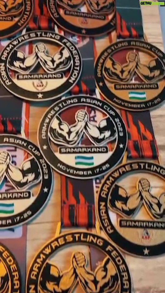 Preeti Jhangiani Instagram - The Medals for the Asian Cup 2023 taking place in Samarkand, Uzbekistan from 17th to 25th November are ready!! @asadovavazbek @asian_armwrestling_federation #PAFI #Armwrestling #AsianCup